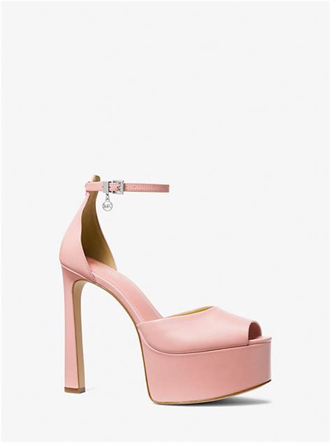 martina leather peep toe pump